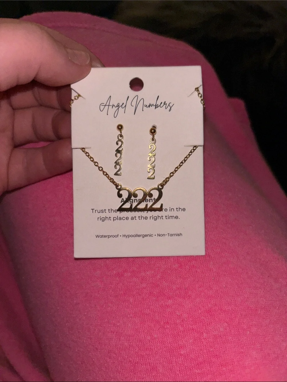 Gold 222 Necklace & Earring Set